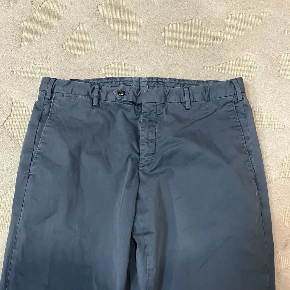 Zanella Parker Dress Pants Men 34x29 Chino Trouser Italy Cotton Elastane
